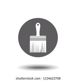 Paint brush icon flat. Illustration isolated on white background. Vector grey sign symbol