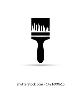 Paint brush icon flat. Illustration isolated on white background