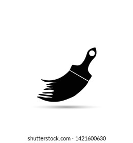 Paint brush icon flat. Illustration isolated on white background