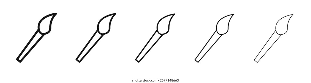 Paint brush icon flat illustration set logo