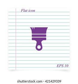 Paint brush icon. Flat illustration.