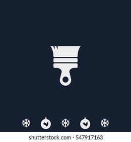 Paint brush icon. Flat illustration.
