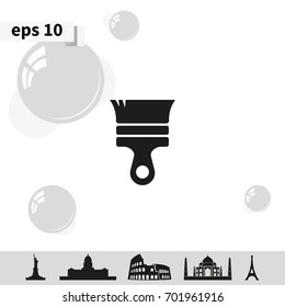 Paint brush icon. Flat illustration.