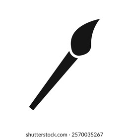 Paint brush icon Flat simple outline set