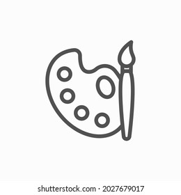 Paint brush icon in flat style. Palette vector illustration on white isolated background.
