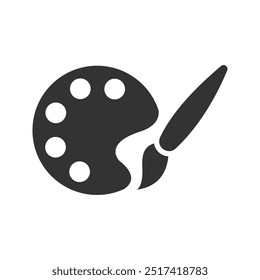 paint brush icon in flat style vector illustration palette on white background.