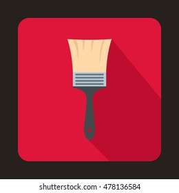 Paint brush icon in flat style isolated with long shadow