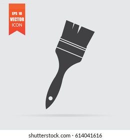 Paint brush icon in flat style isolated on grey background. For your design, logo. Vector illustration.