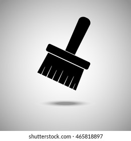 Paint brush icon. Flat style.Grey background. Vector illustration.