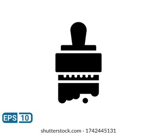 paint brush icon isolated on white background. vector illustration in glyph style. EPS 10
