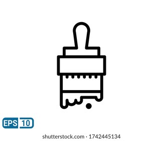 paint brush icon isolated on white background. vector illustration in line style. EPS 10