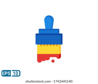 paint brush icon isolated on white background. vector illustration in flat style. Editable color. EPS 10