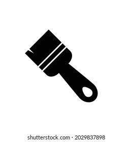 Icono de pincel aislado en fondo blanco.
