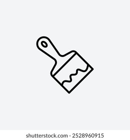 Pinselsymbol einzeln auf weißem Hintergrund.