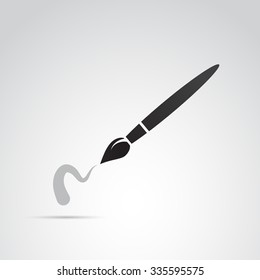Icono de pincel de pintura aislado en fondo blanco. Arte vectorial.