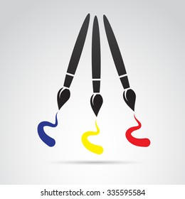 Paint brush icon isolated on white background. Vector art.