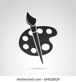 Paint brush icon isolated on white background. Vector art.