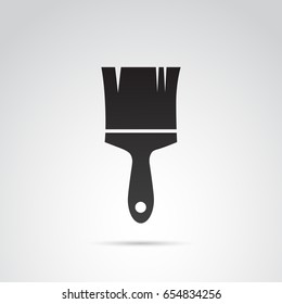 Paint Brush Icon Isolated On White Background. Vector Art.