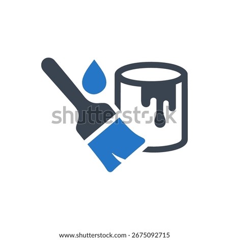 Paint Brush Icon Isolated On White Background 
