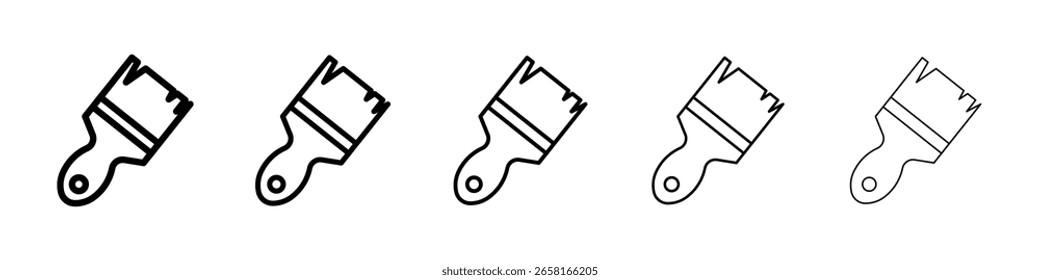 paint brush icon isolated vector on white background set