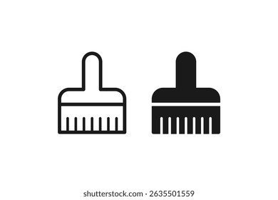 paint brush icon line and flat