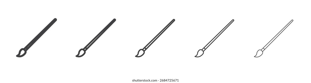 icono de pincel de pintura Símbolo de ilustración de gráficos de línea