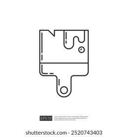 Paint brush icon line style. Outline vector illustration. Painting tool, renovate, home repair