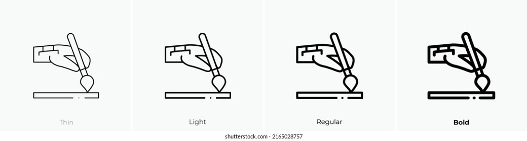paint brush icon. Linear style sign isolated on white background. Vector illustration.