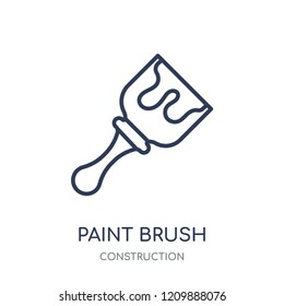 Paint brush icon. Paint brush linear symbol design from Construction collection. Simple outline element vector illustration on white background.