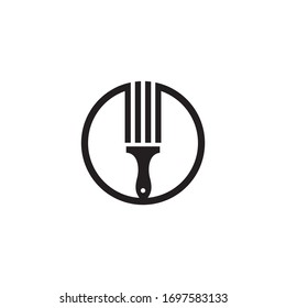 Paint brush icon logo design vector template