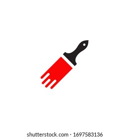 Paint brush icon logo design vector template