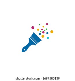 Paint brush icon logo design vector template