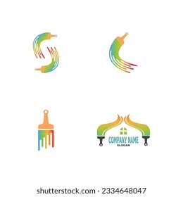 Paint brush icon logo design template vector image