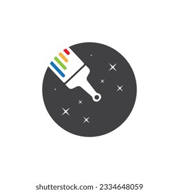 Paint brush icon logo design template vector image