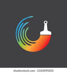 Plantilla de diseño de logotipo de icono de pincel imagen vectorial