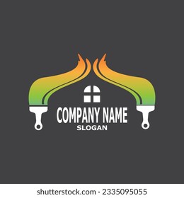 Paint brush icon logo design template vector image