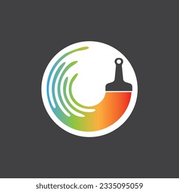 Paint brush icon logo design template vector image