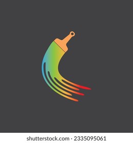 Plantilla de diseño de logotipo de icono de pincel imagen vectorial