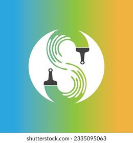 Paint brush icon logo design template vector image