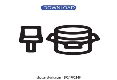 icono de pincel de pintura o logotipo símbolo de señas aislado ilustración vectorial - iconos vectoriales de estilo negro de alta calidad.