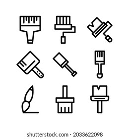 icono de pincel de pintura o logotipo símbolo de signo aislado ilustración vectorial - Colección de iconos vectoriales de estilo negro de alta calidad
