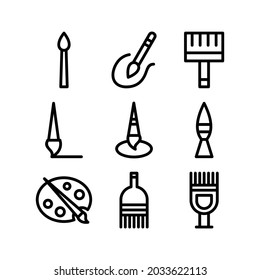 icono de pincel de pintura o logotipo símbolo de signo aislado ilustración vectorial - Colección de iconos vectoriales de estilo negro de alta calidad
