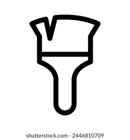 Ilustración vectorial aislada del símbolo de la brocha de pintura o del logotipo - iconos vectoriales de estilo negro de alta calidad
