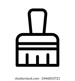 Ilustración vectorial aislada del símbolo de la brocha de pintura o del logotipo - iconos vectoriales de estilo negro de alta calidad
