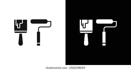 paint brush icon logo set vector