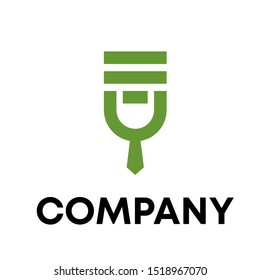Paint brush icon logo template