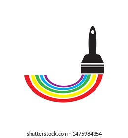 paint brush icon logo vector