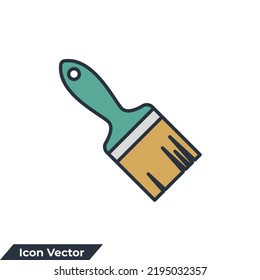 paint brush icon logo vector illustration. paint brush symbol template for graphic and web design collection