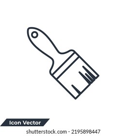 ilustración vectorial del icono de pincel pintado. plantilla de símbolo de pincel para colección de diseño gráfico y web