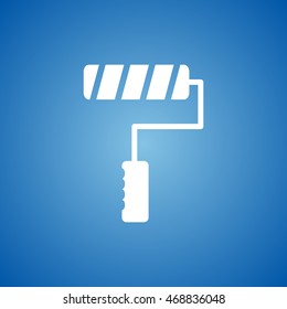 Paint Brush Icon on blue color.
